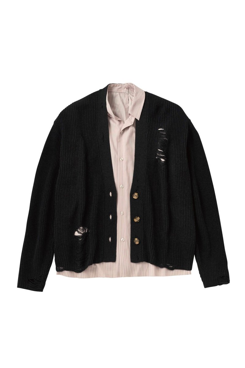 shirt docking damage cardigan(unisex)/2color | KNUTH MARF