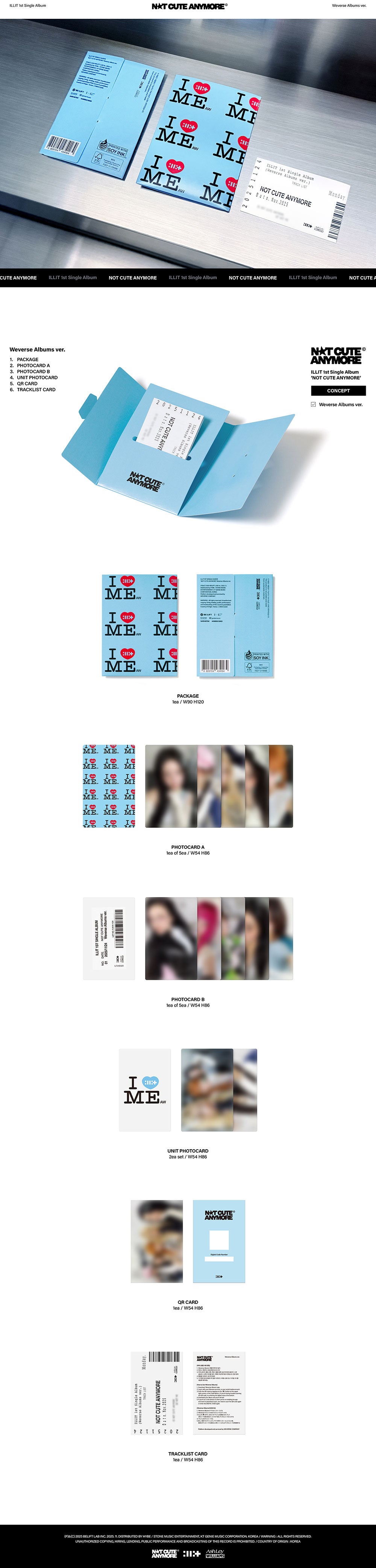ILLIT - NOT CUTE ANYMORE [1st Single Album - Weverse Ver.] - K PLACE