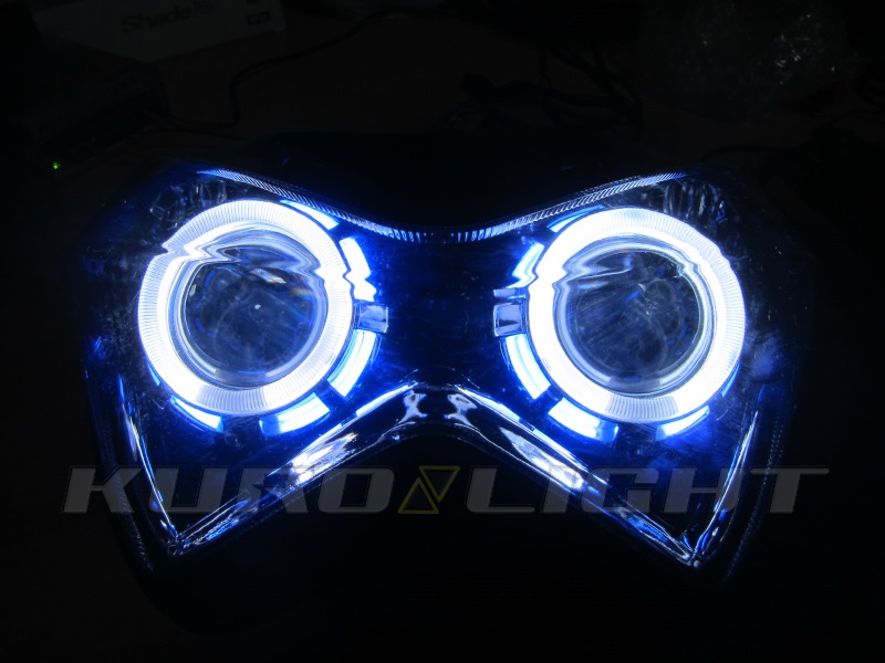 Z250/Z800(2013〜) LEDイカリング カスタムHIDプロジェクターヘッド