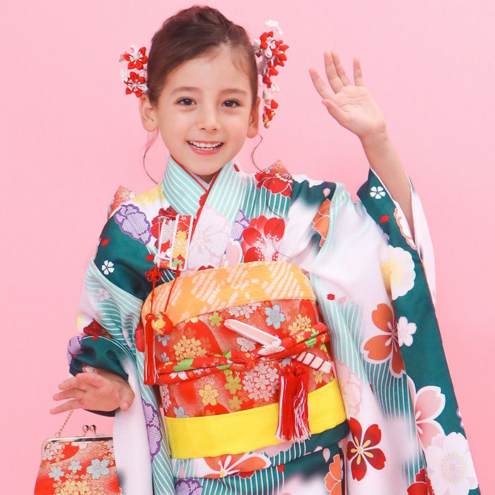 豪華安心15点フルセット】七五三 着物 7歳 女の子 四つ身 雛祭り
