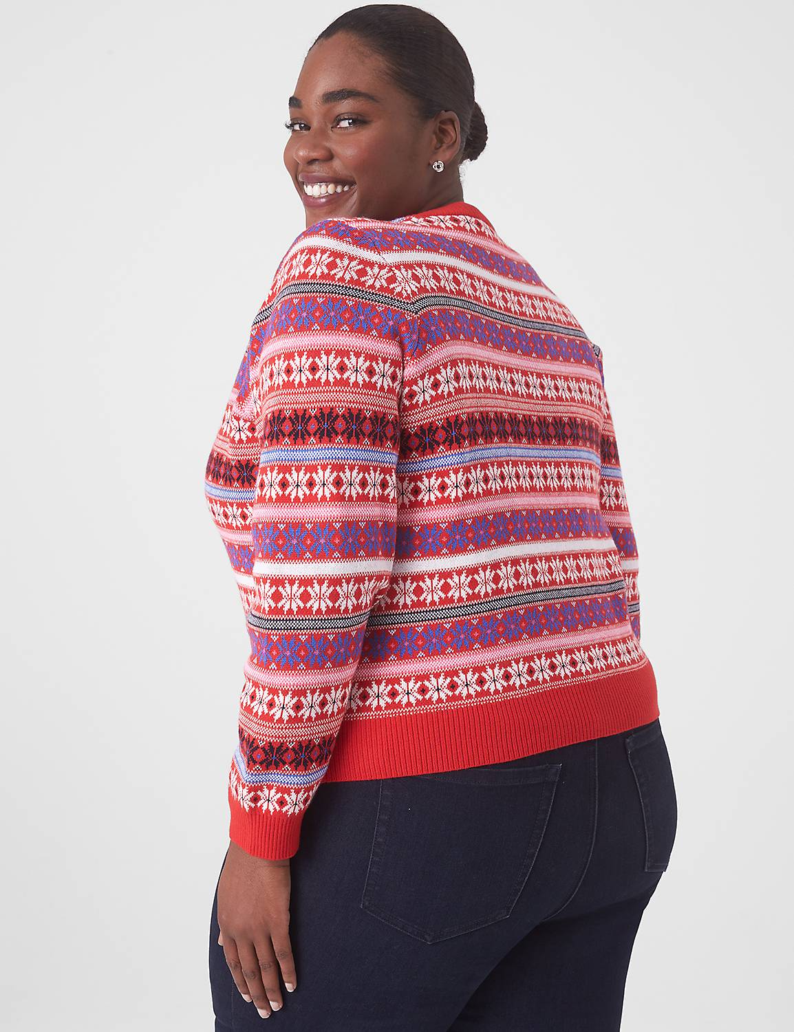 Classic Button-Front Fair Isle Cardigan | LaneBryant