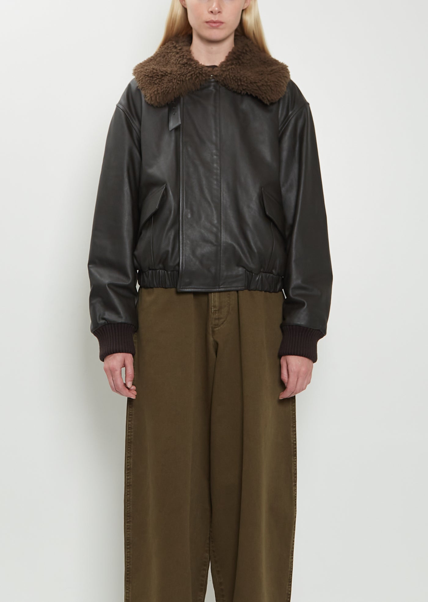 Shearling Collar Leather Blouson – La Garçonne