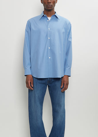 Washed Finx Twill Shirt — Blue – La Garçonne
