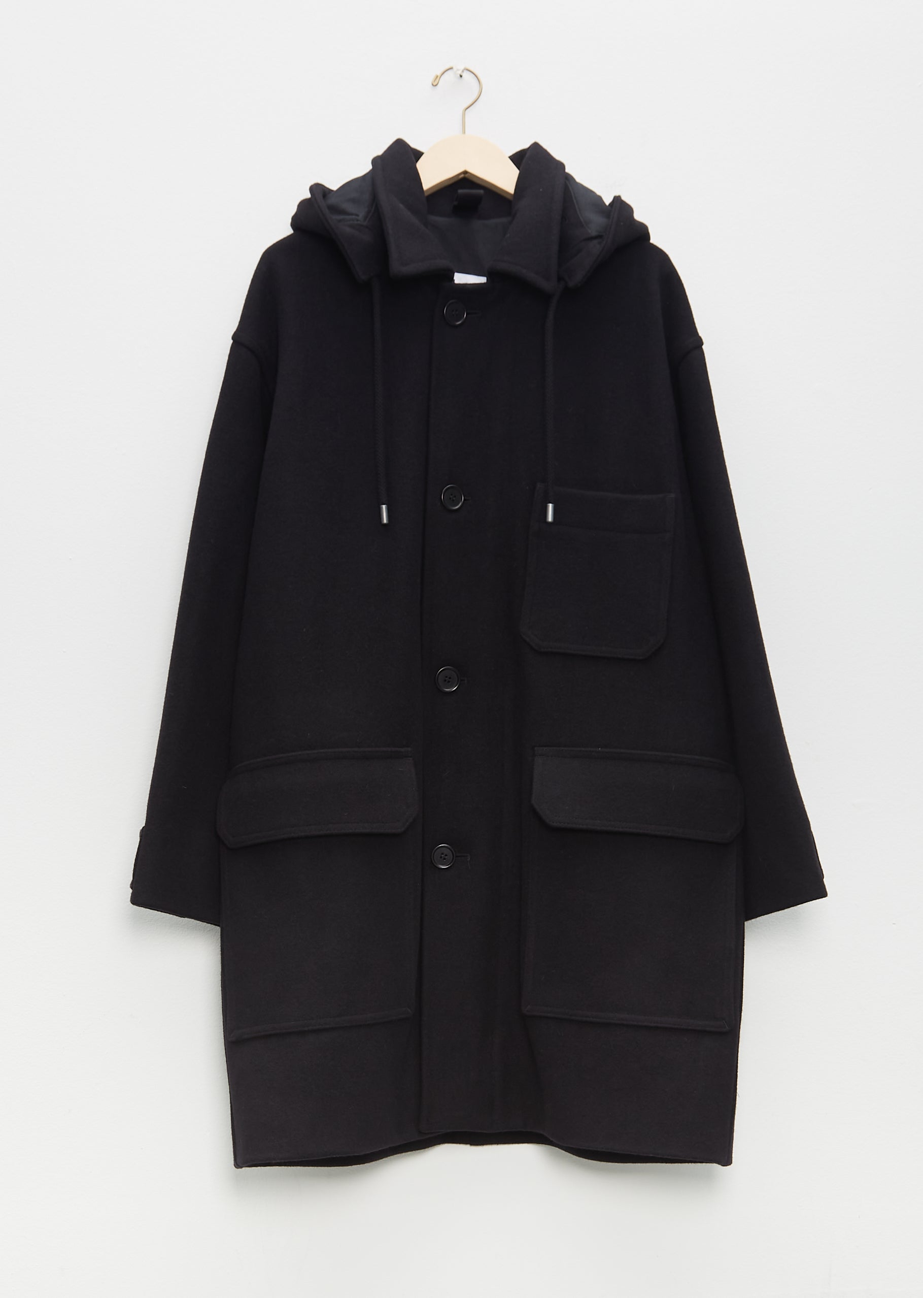 Hooded Coat Dense Wool Melton – La Garçonne
