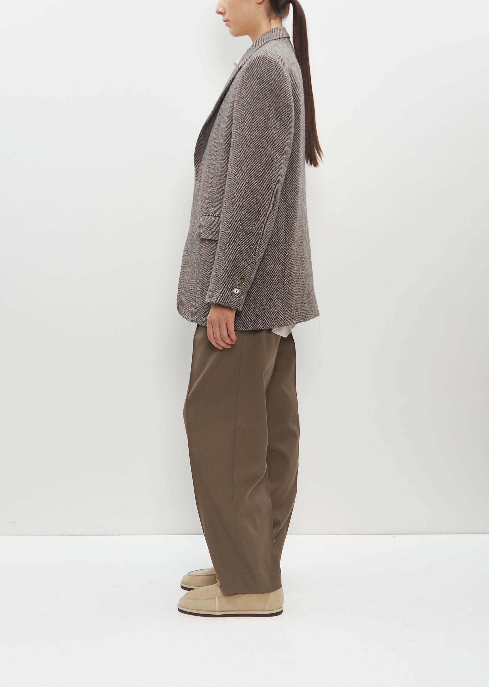 Lama Shetland Wool Tweed Over Jacket – La Garçonne