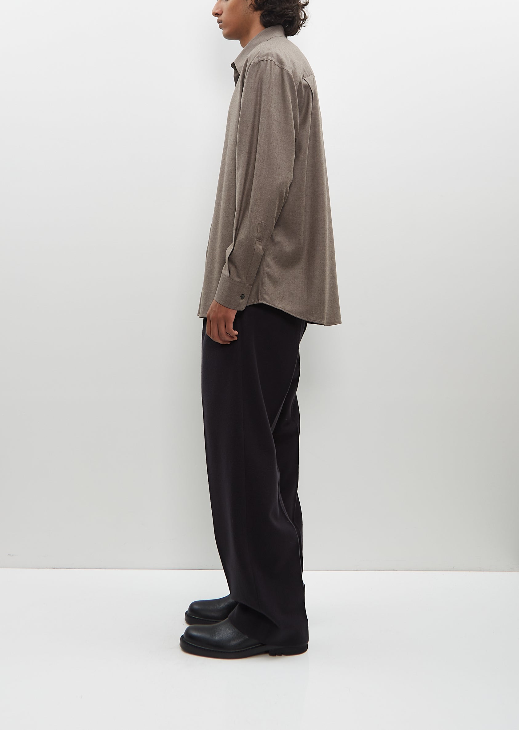 Brushed Super Fine Wool Flannel Slacks – La Garçonne