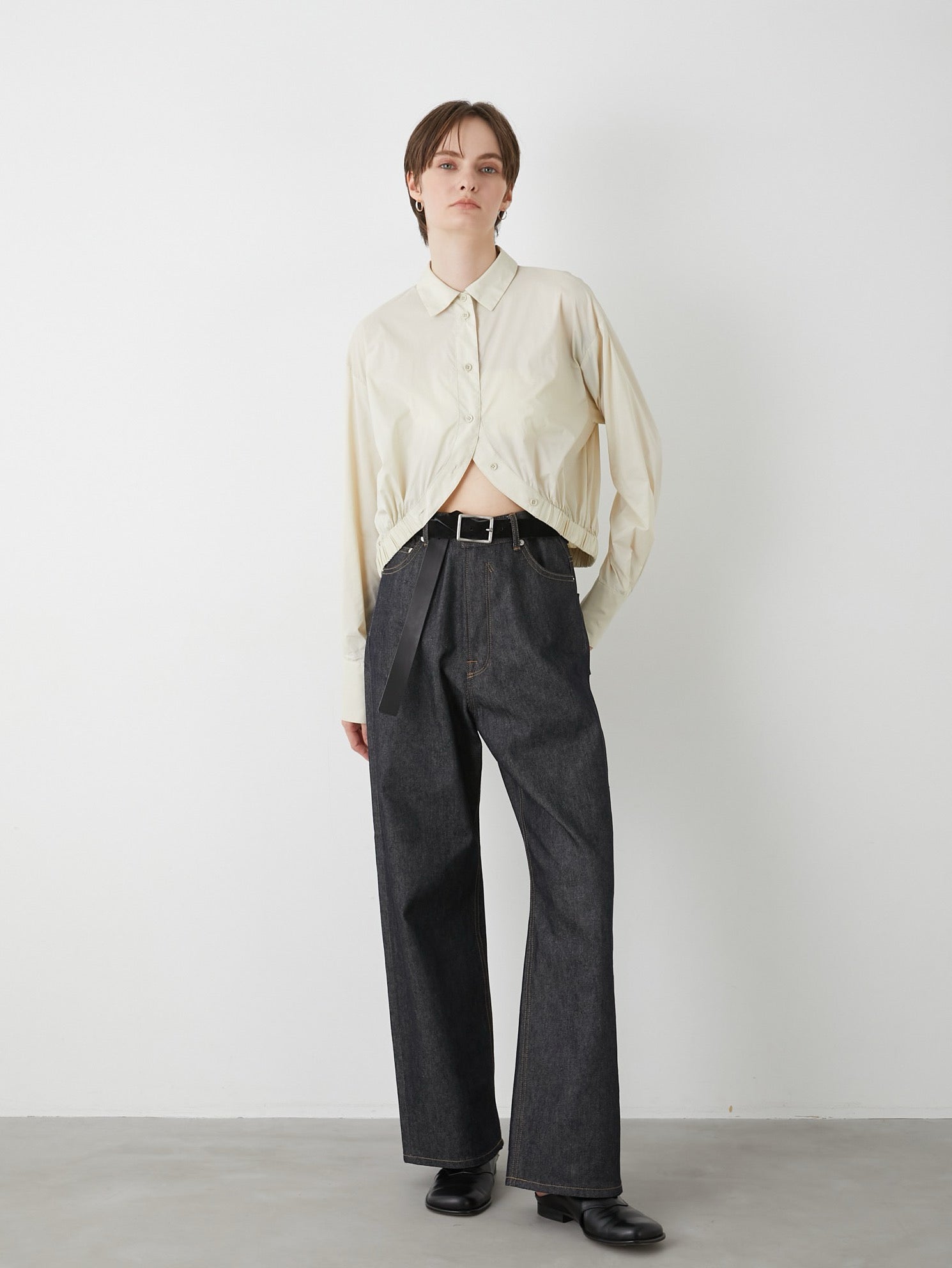 high waist straight denim pants – LA PEAU DE GEM