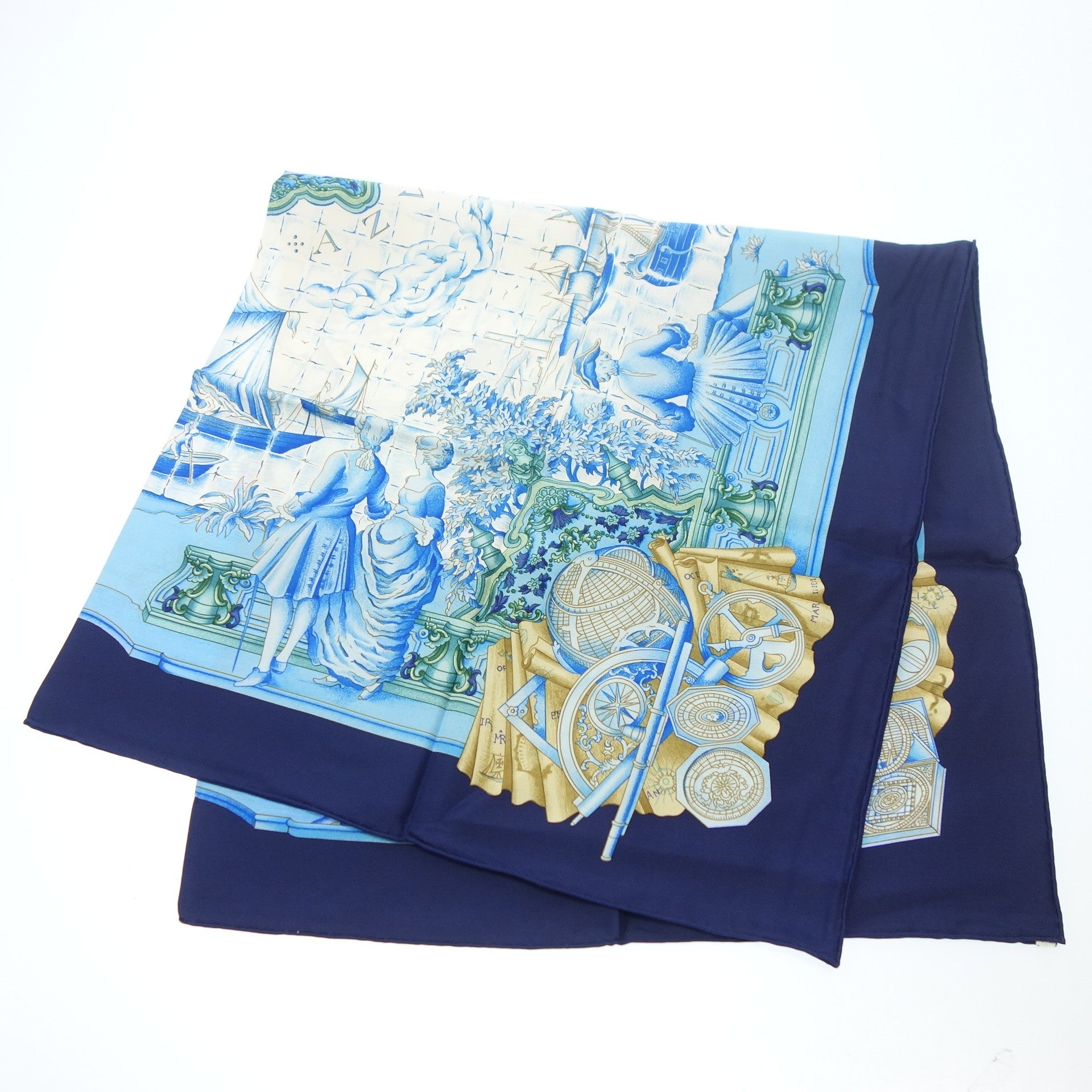HERMES】エルメス カレ90 AZVLEJOS アズレージョ スカーフ シルク100
