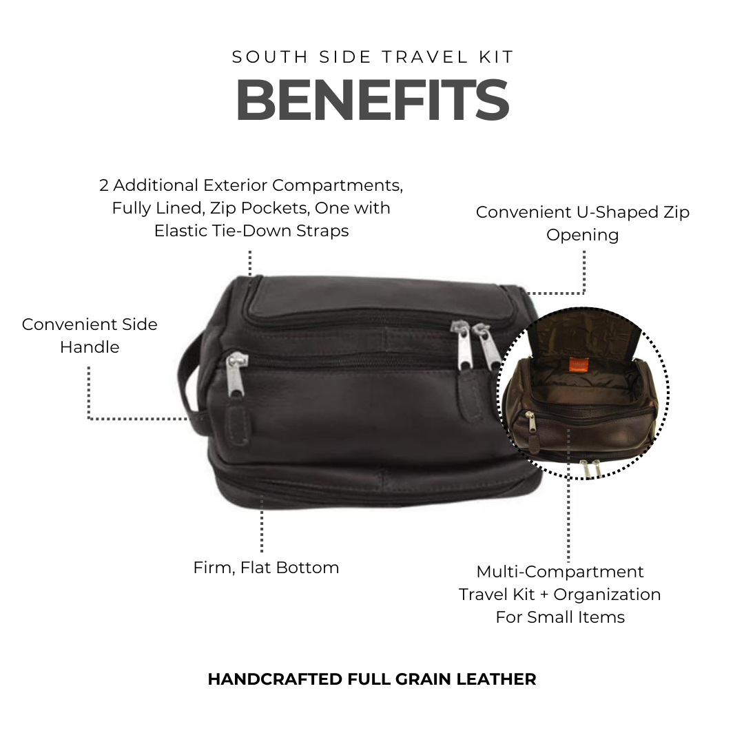 Buy A South Side Leather Travel Kit | 100% Real Leather