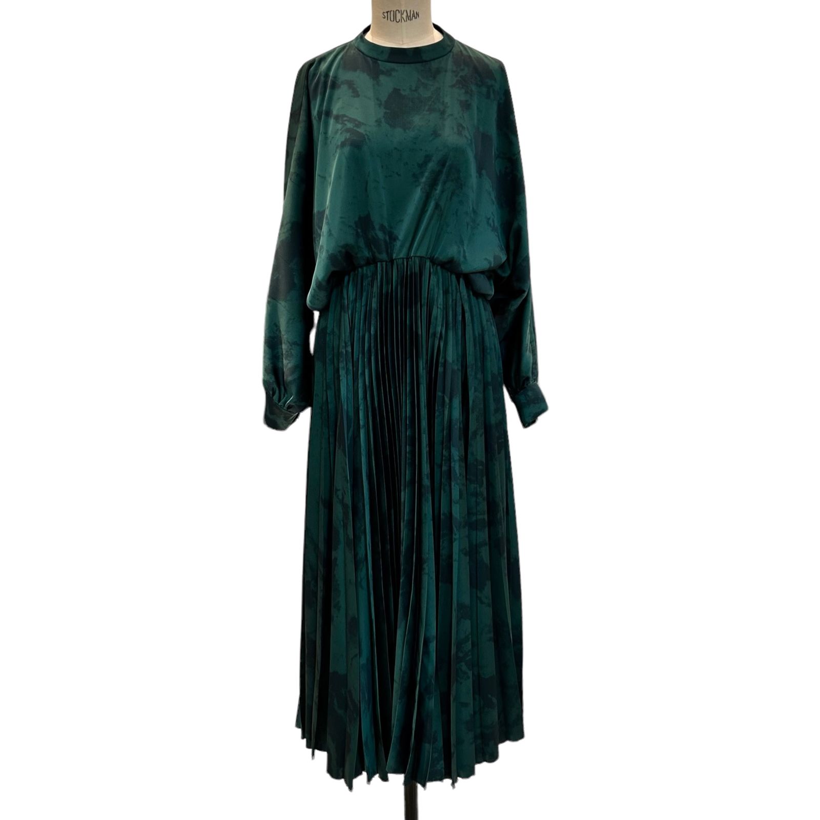 08sircus - Vintage satin half tone pleated Dress / ワンピース
