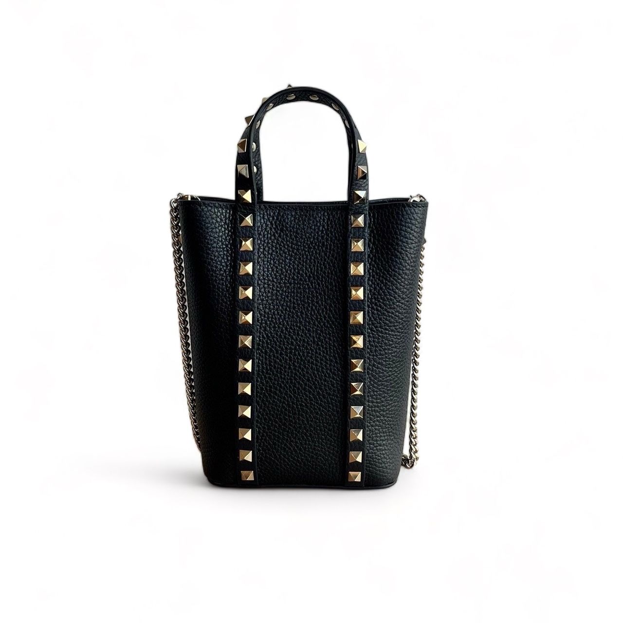 VALENTINO - ロックスタッズ グレインカーフスキン チェーンポーチ