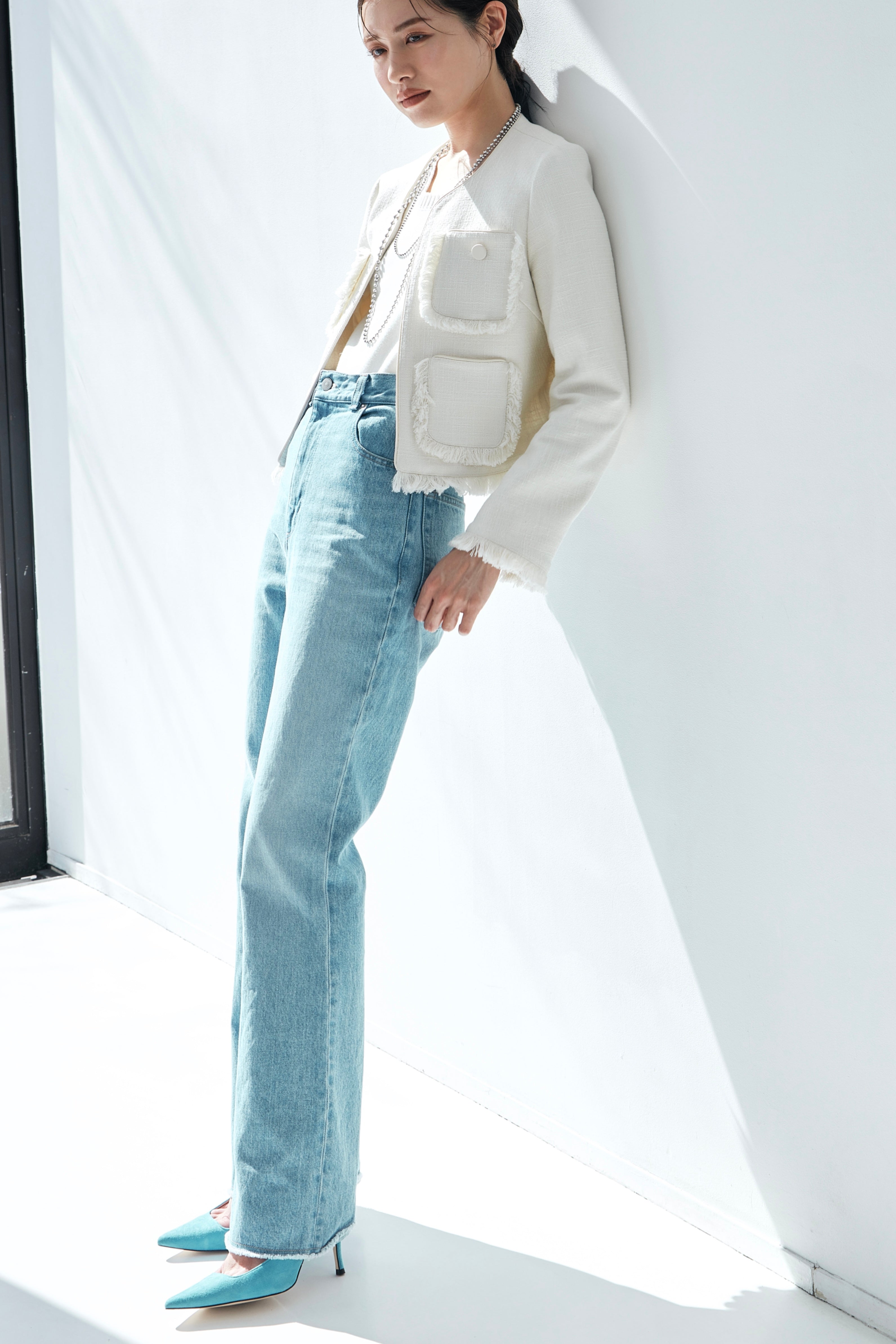 再入荷】Fringe tweed Jacket – L'AUBE BLANC