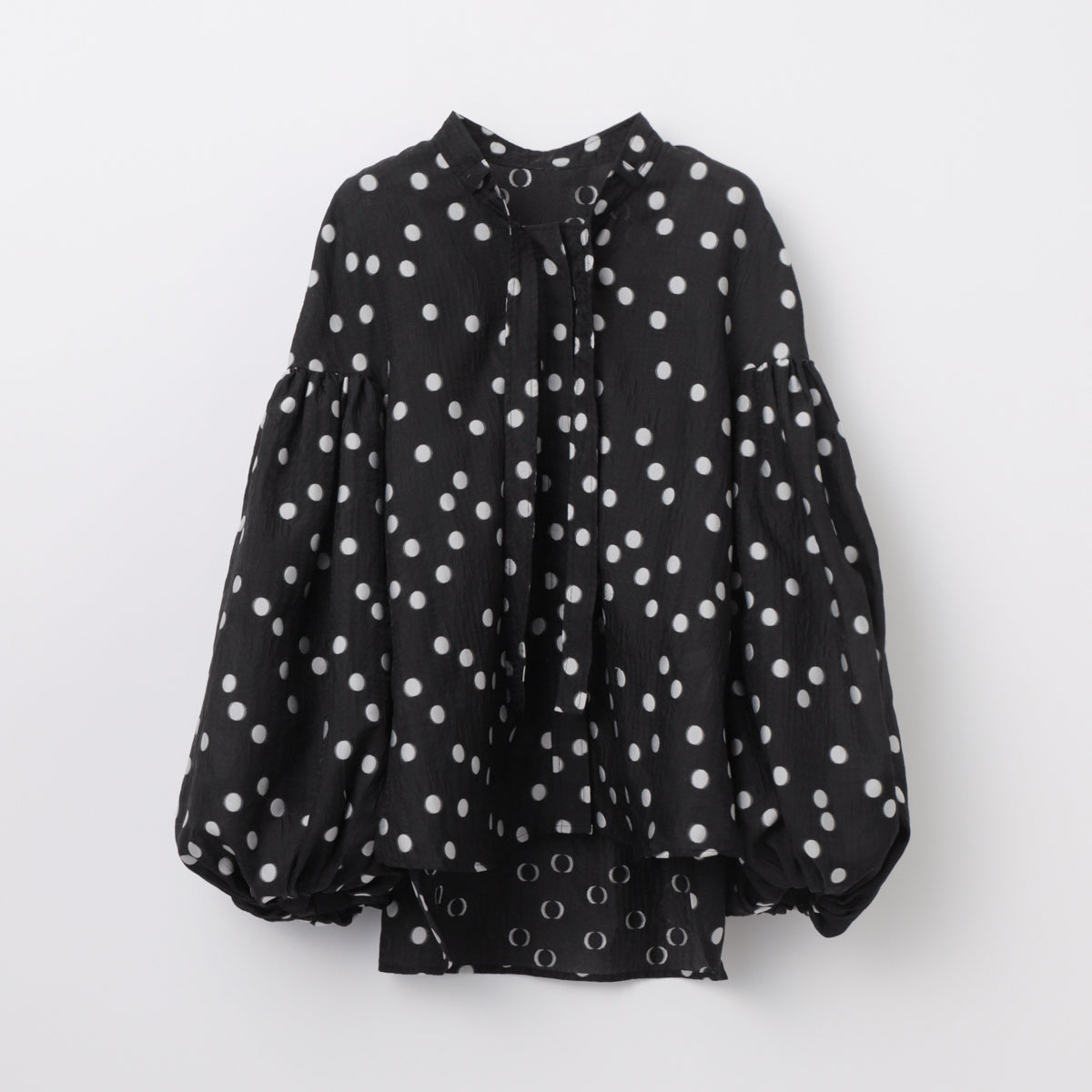 Sheer Polka Dot Ribbon Blouse – L'AUBE BLANC