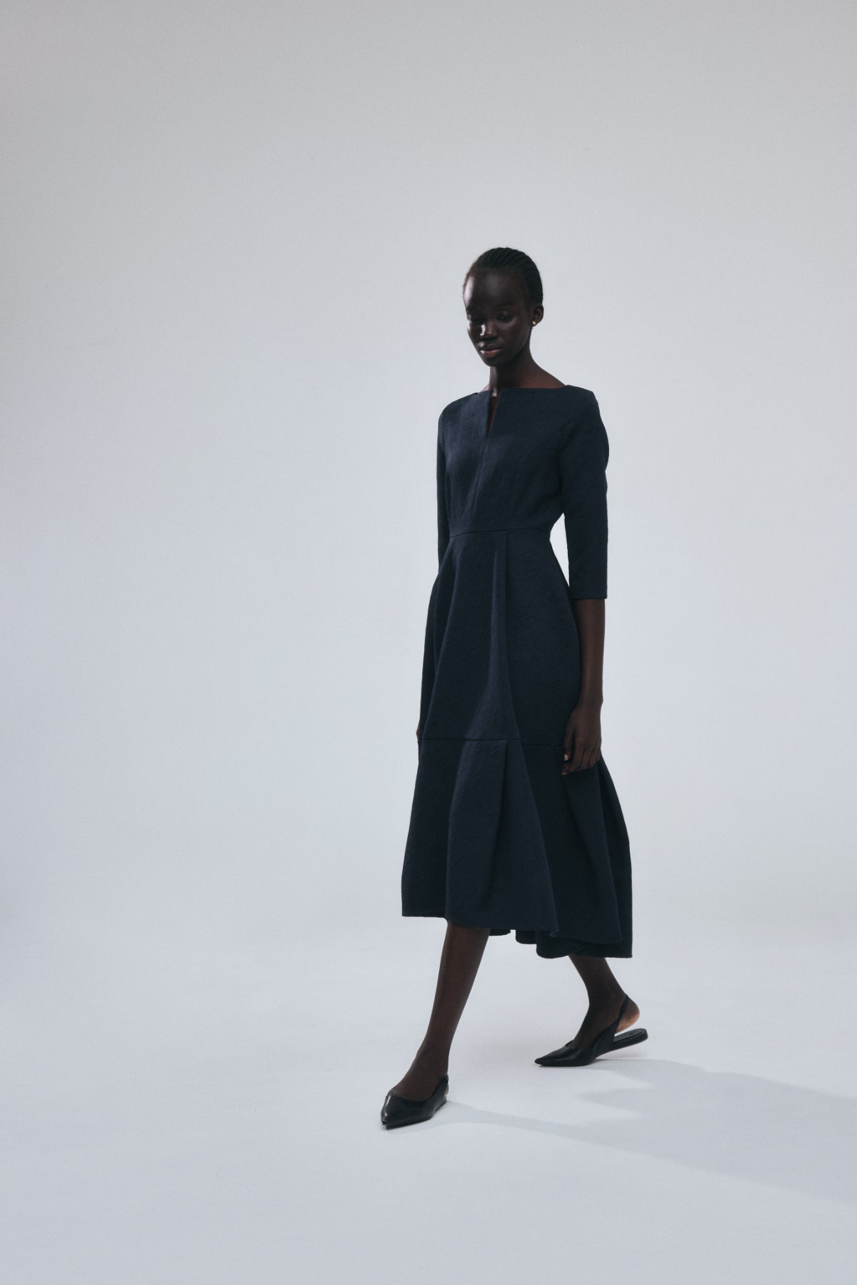 Keyneck Jacquard Dress – L'AUBE BLANC
