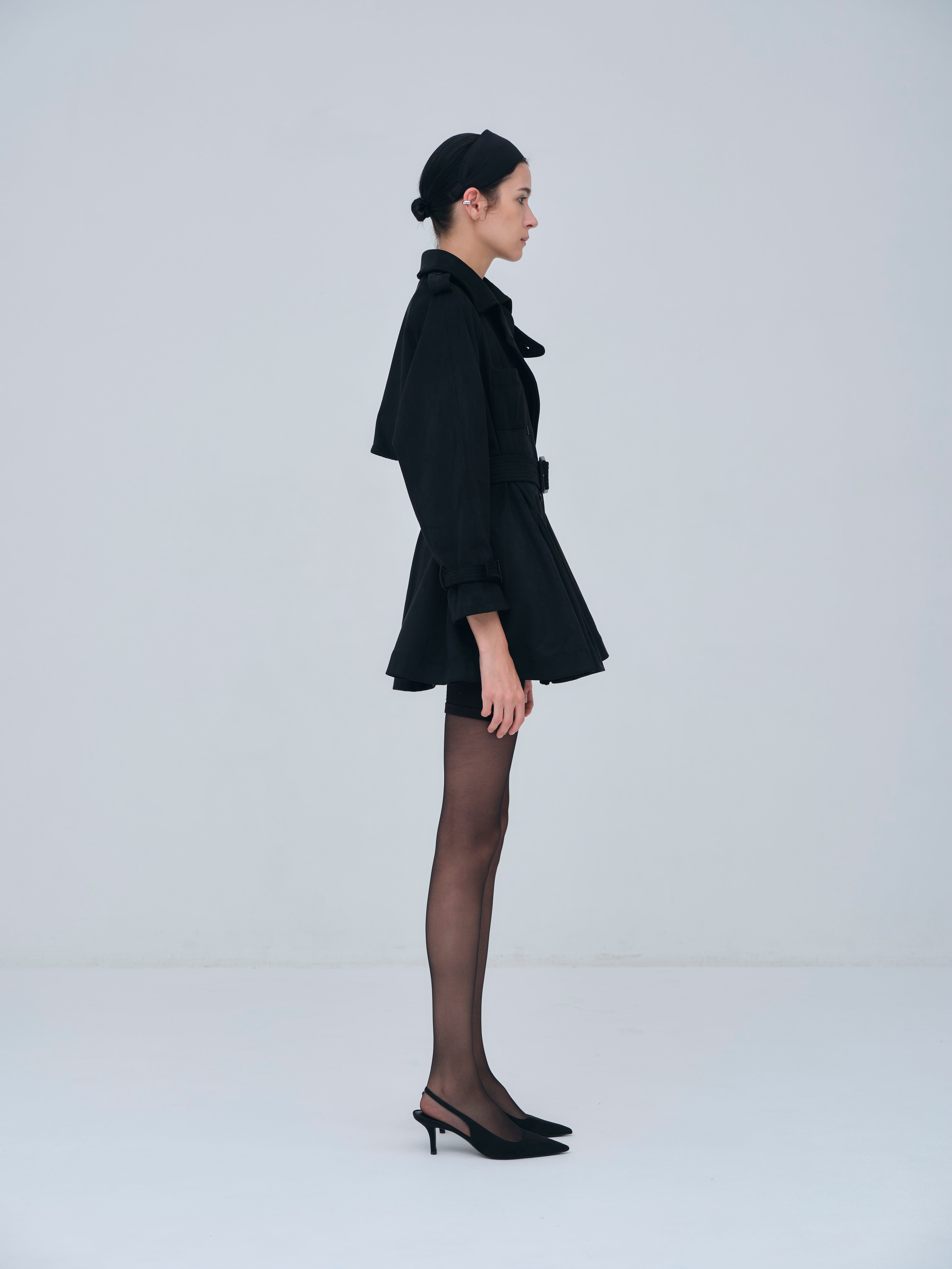 Cropped Suede Trench Coat – L'AUBE BLANC