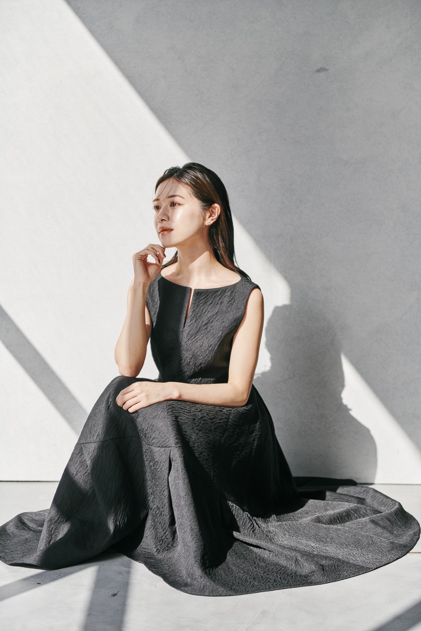Keyneck Jacquard Dress – L'AUBE BLANC
