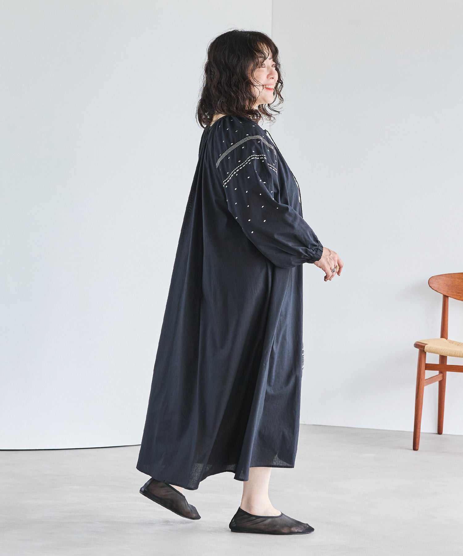 コード刺繍ワンピース | ラビアンジェ-⼤きいサイズのレディース服