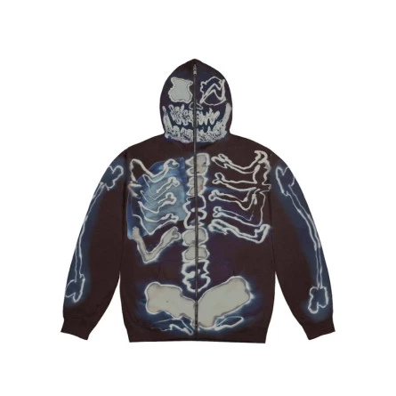 Full Zip Hoodie Travis Scott Cactus Jack For Fragment Skeleton
