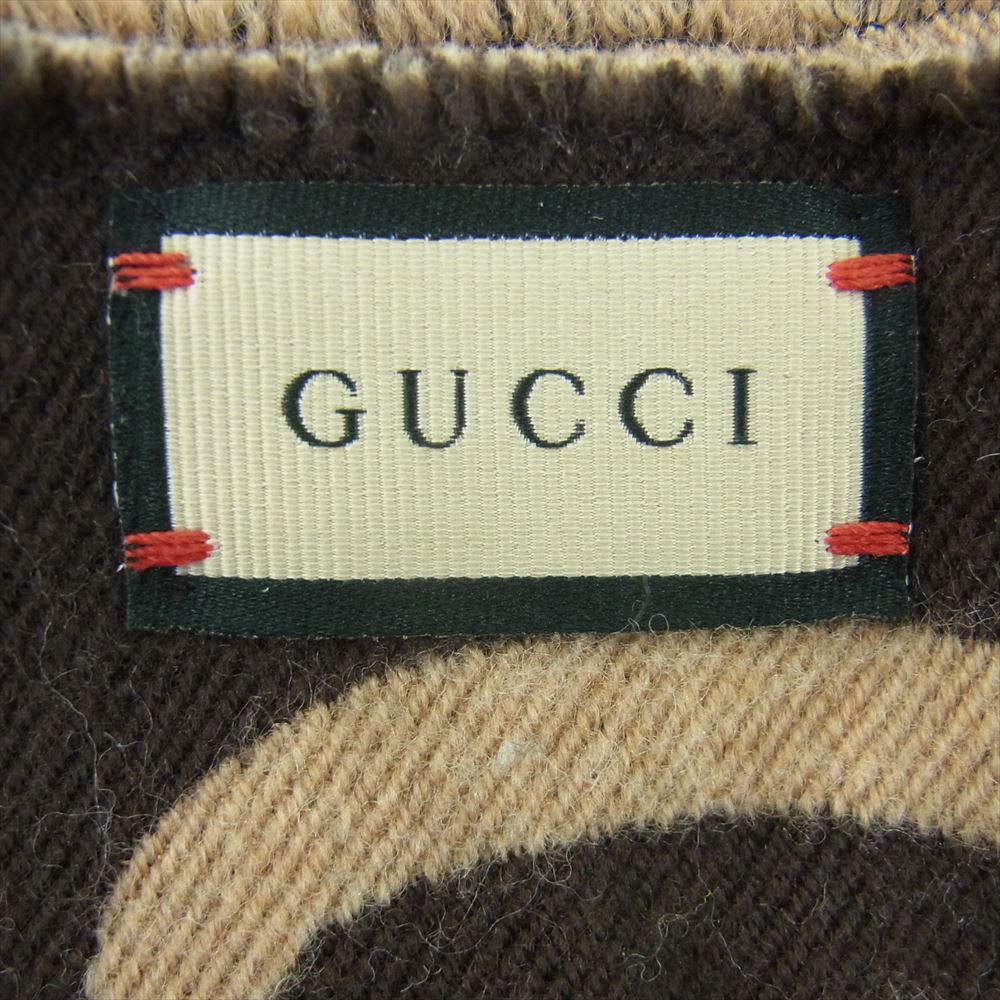 GUCCI グッチ 495592 GGジャカード バイカラー ウール シルク マフラー