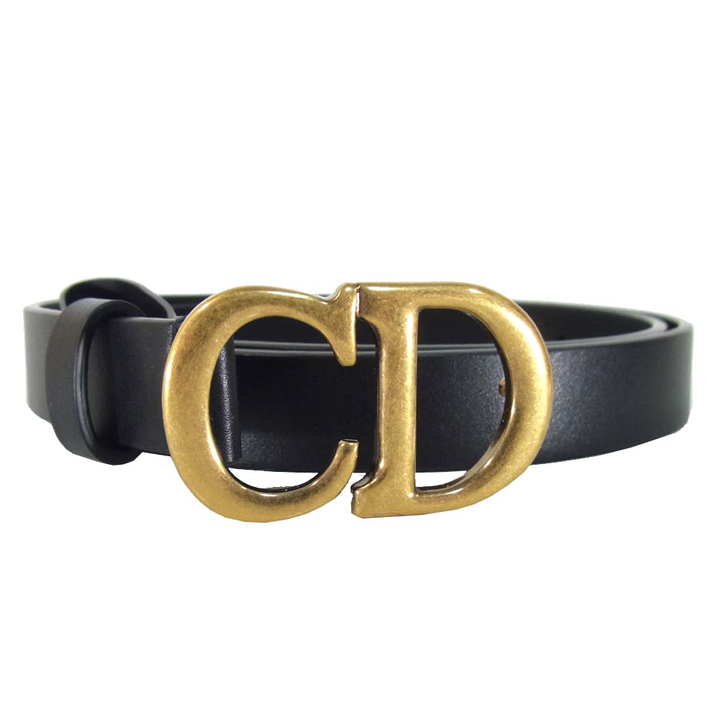 Dior CDロゴ ベルト ブラック 20mm 75cm Dior ブラックレザーベルト