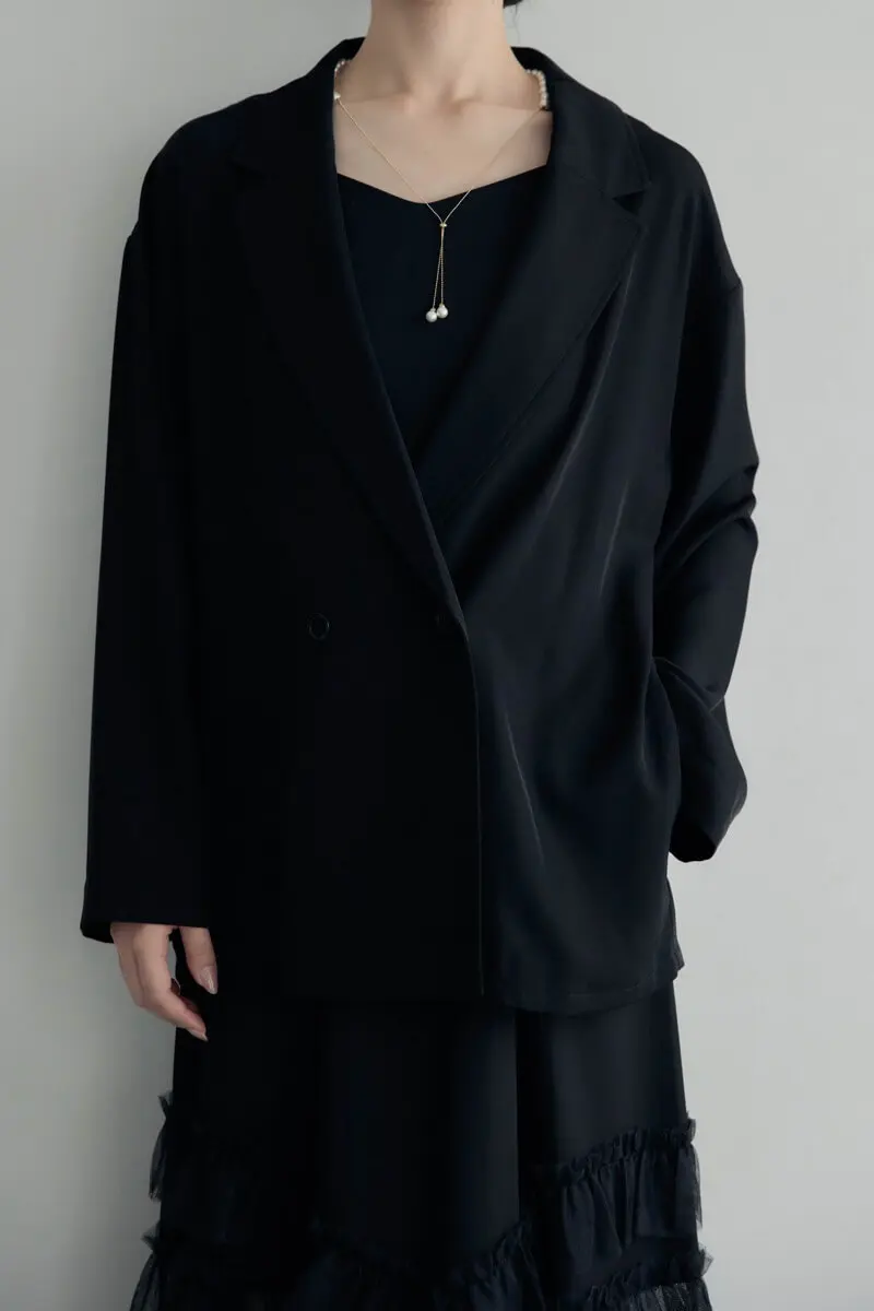 ブラックのトランスペアレントヘムセットアップドレス | et.UNiVER | M