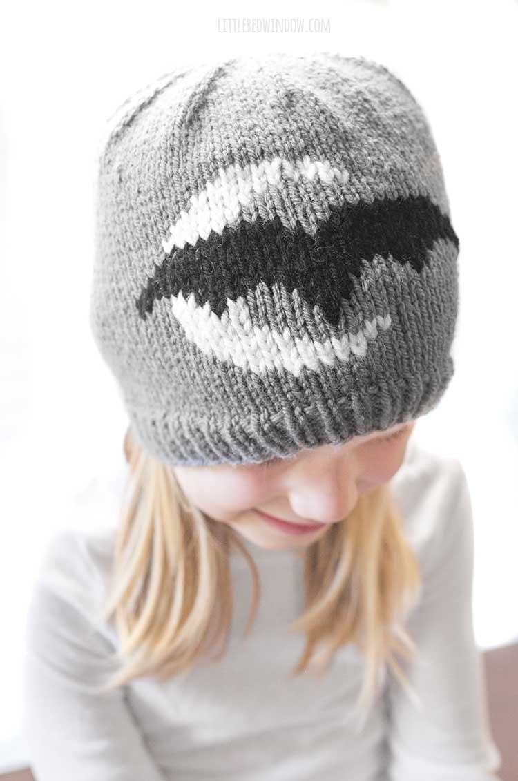 Spooky Moon & Bat Hat Knitting Pattern - Little Red Window