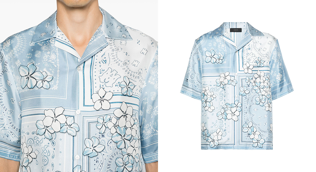 AMIRI のバンダナフローラルシルクシャツで酷暑を涼しげに過ごす