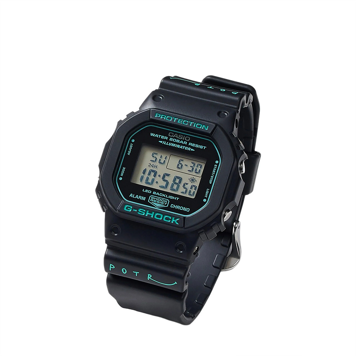 G-SHOCK が POTR とコラボ、ターコイズブルーをアクセントにした DW