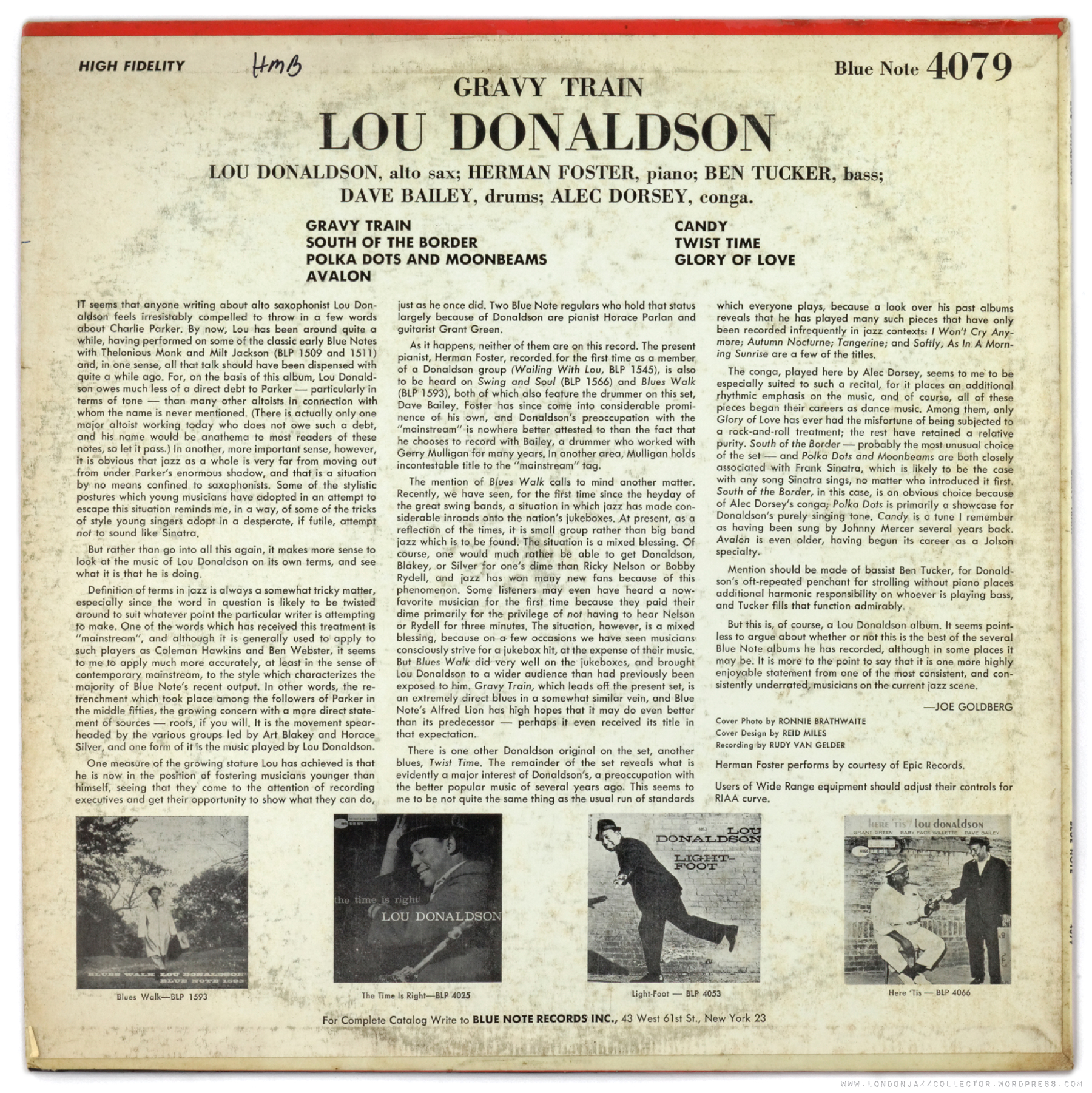 Lou Donaldson: Gravy Train (1961) Blue Note | LondonJazzCollector
