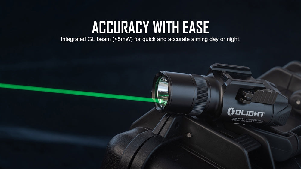 Olight Baldr Pro R Black Rechargeable Flashlight with Green Beam