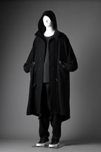 Y's for men MODS COAT WITH TOGGLE BUTTON / SMOOTH FLANNEL (BLACK