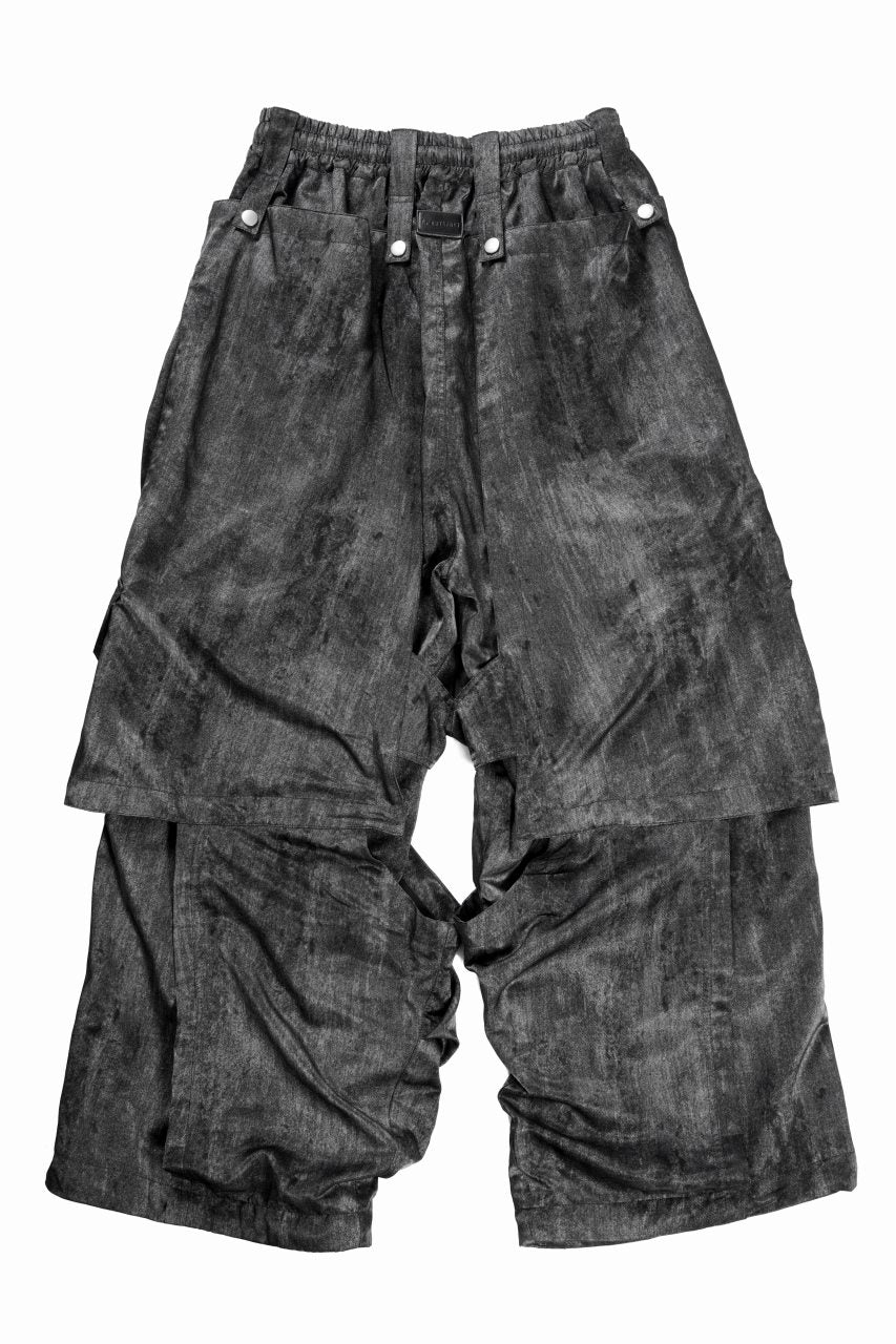 A.F ARTEFACT PARACHUTE WIDE CARGO PANTS / UNEVEN TEXTURE (BLACK
