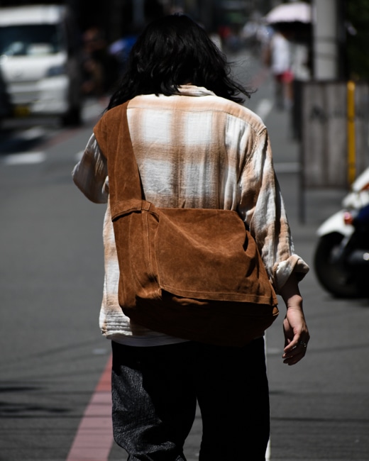 SEVEN BY SEVEN Leather Shoulder Bag -Cow Split Leather- [Brown
