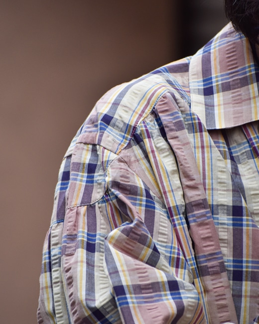 AiE Painter Shirt [Yellow(Cotton Seersucker Plaid)]