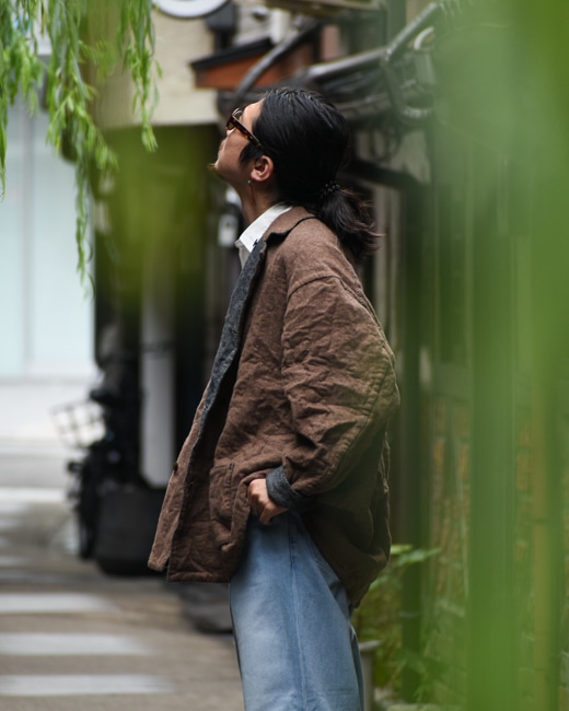 The crooked Tailor Reversible over jacket [mocha×bk gray]