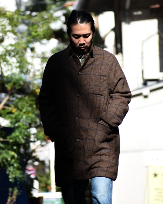 MAATEE&SONS WASHED WORK COAT [Brown Check/Green Check]