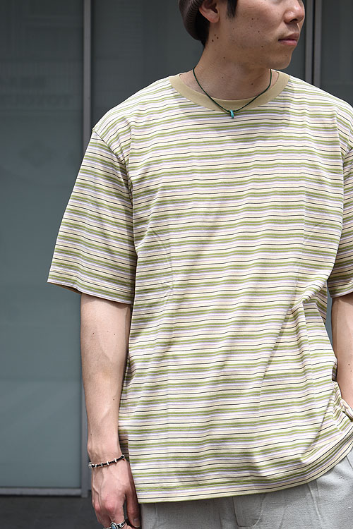 AURALEE[オーラリー] Hard Twist Cotton Border Tee