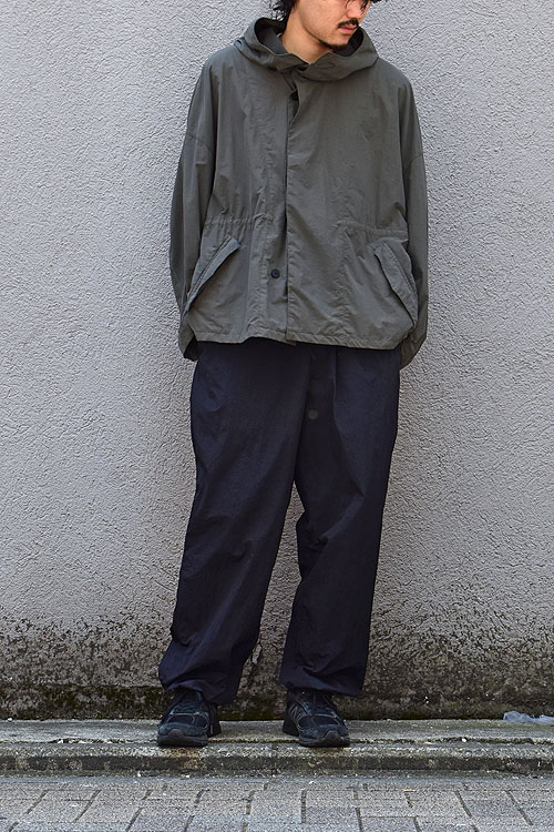 ATON[エイトン] 23AW Hand Dyed Nylon-Over Pants [Black]