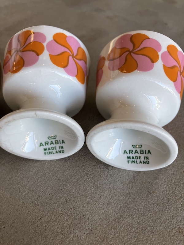 1960'S 3点セット レア ARABIA アラビア Mamselli エッグカップ エッグ
