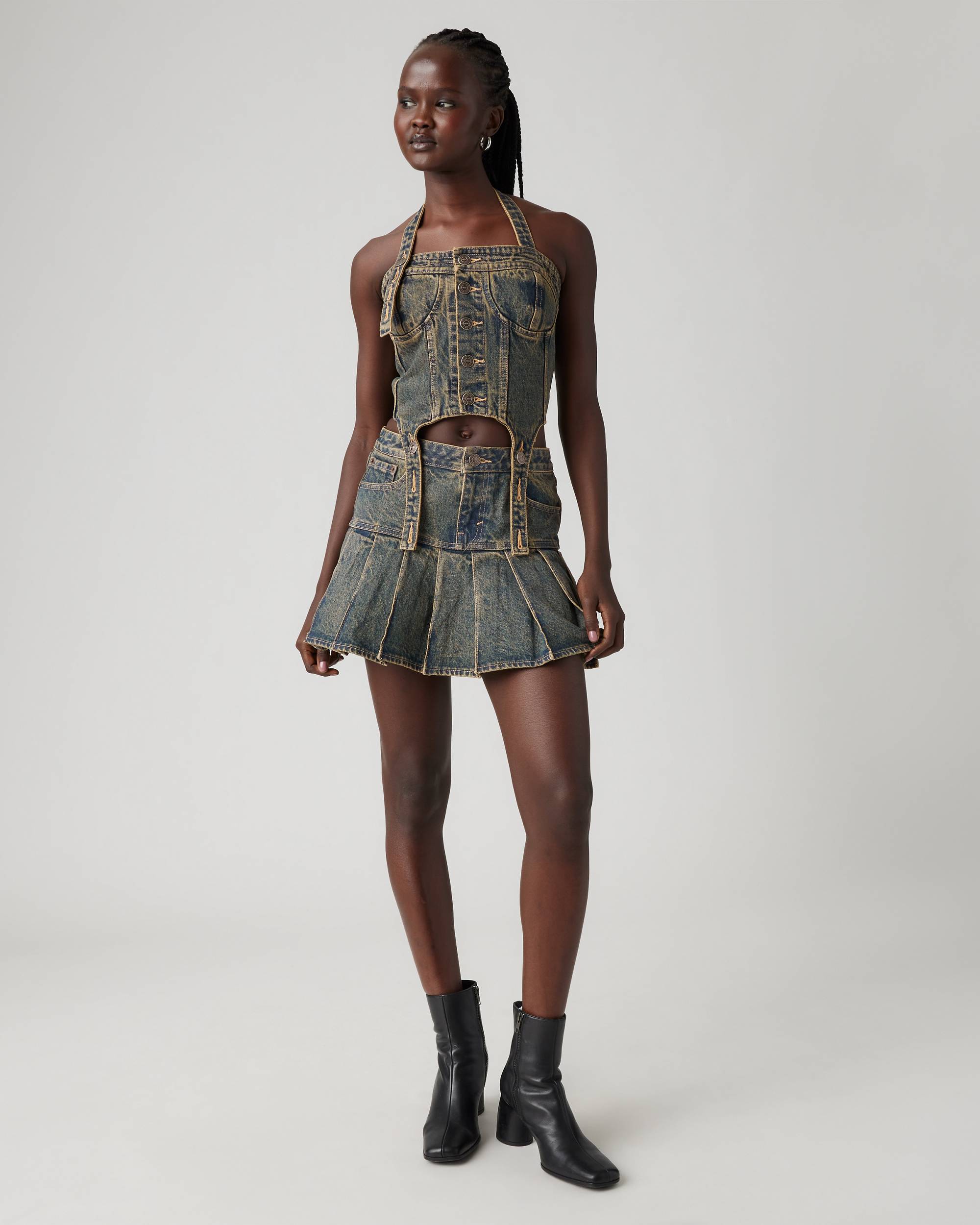 Levi's® X Adsb Andersson Bell Pleated Skirt - Medium Wash | Levi's® US