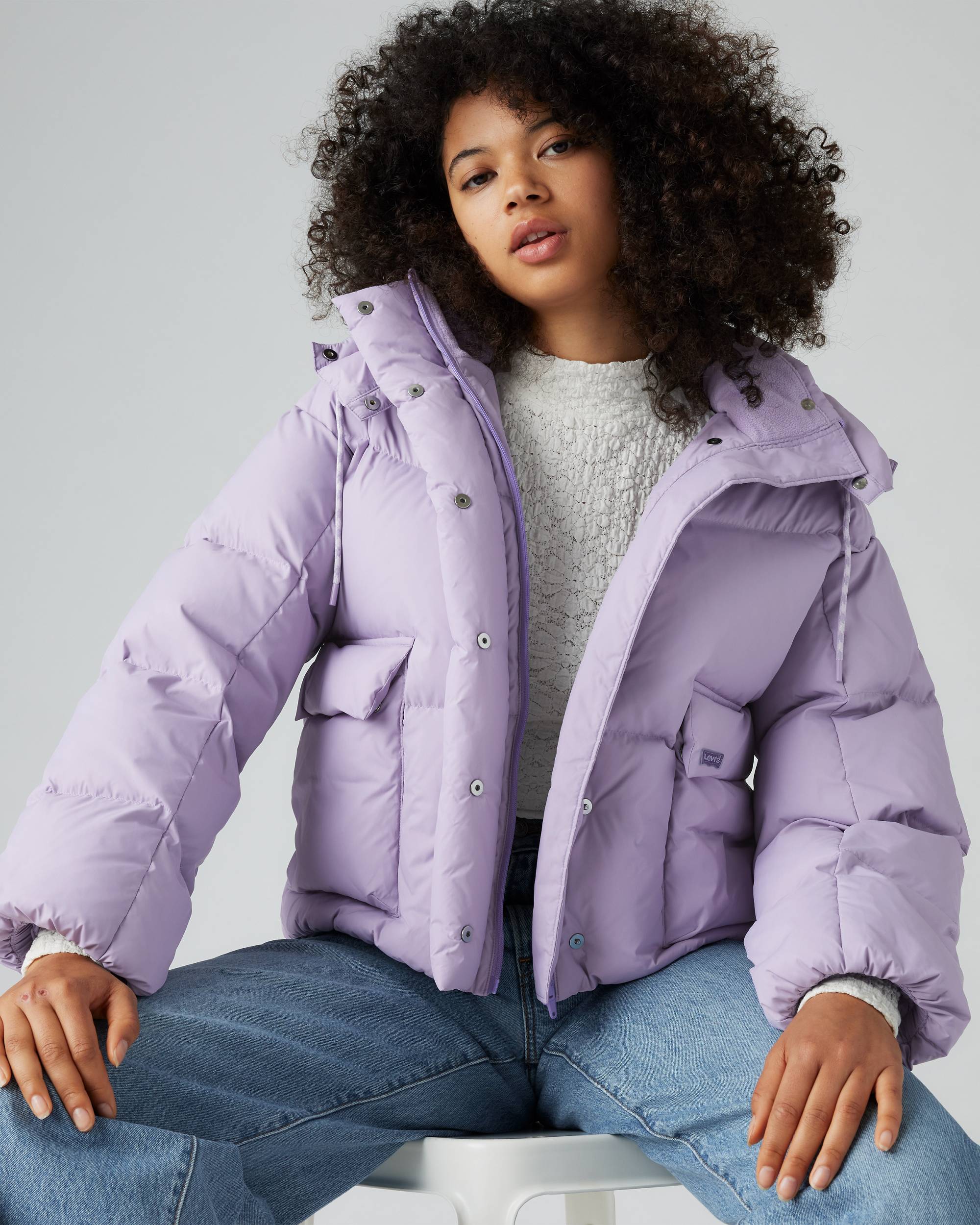 Western Short Bubble Puffer Jacket - Purple | Levi's® US