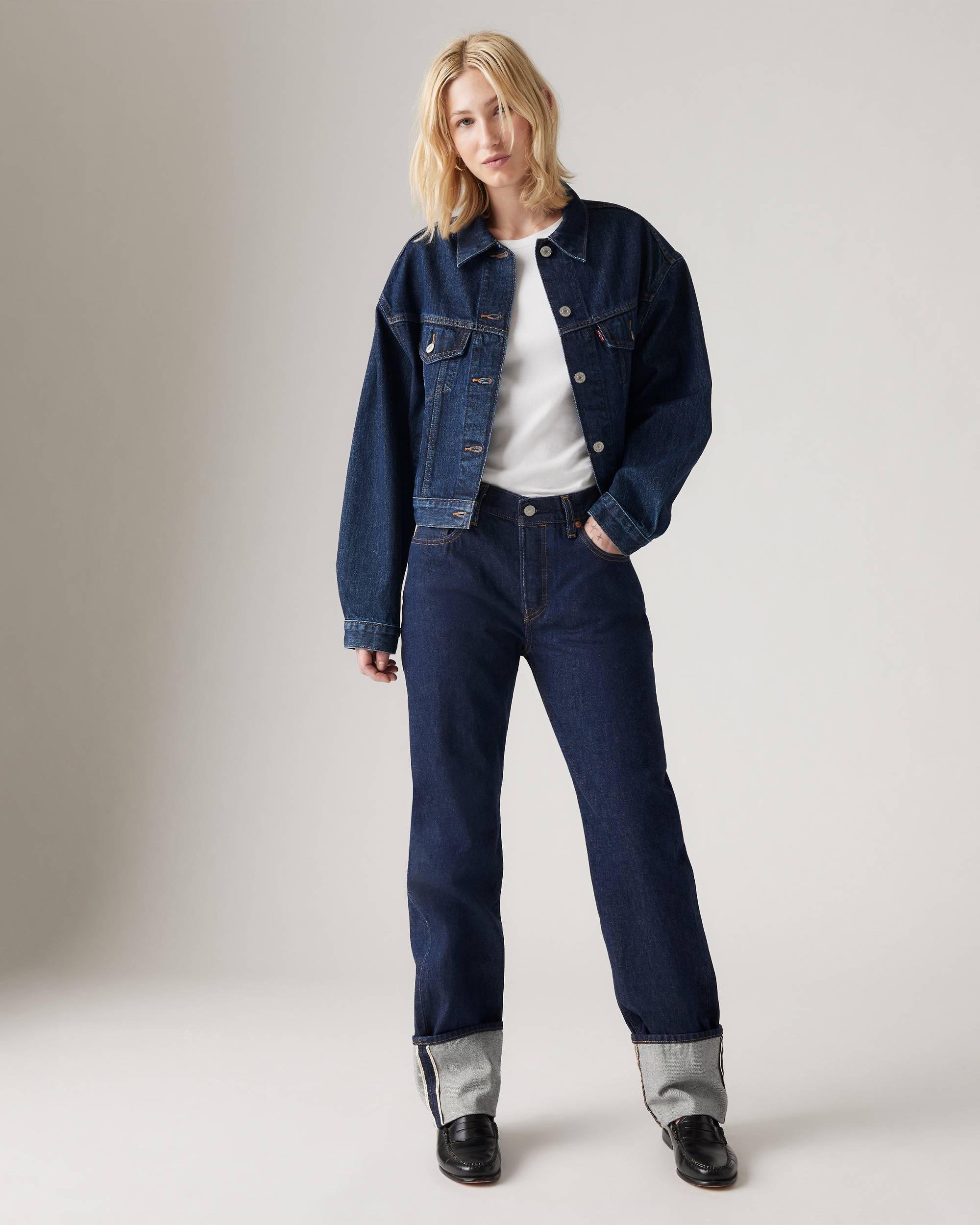 501® '90s Cuffed Selvedge Women's Jeans - Dark Wash | Levi's® US