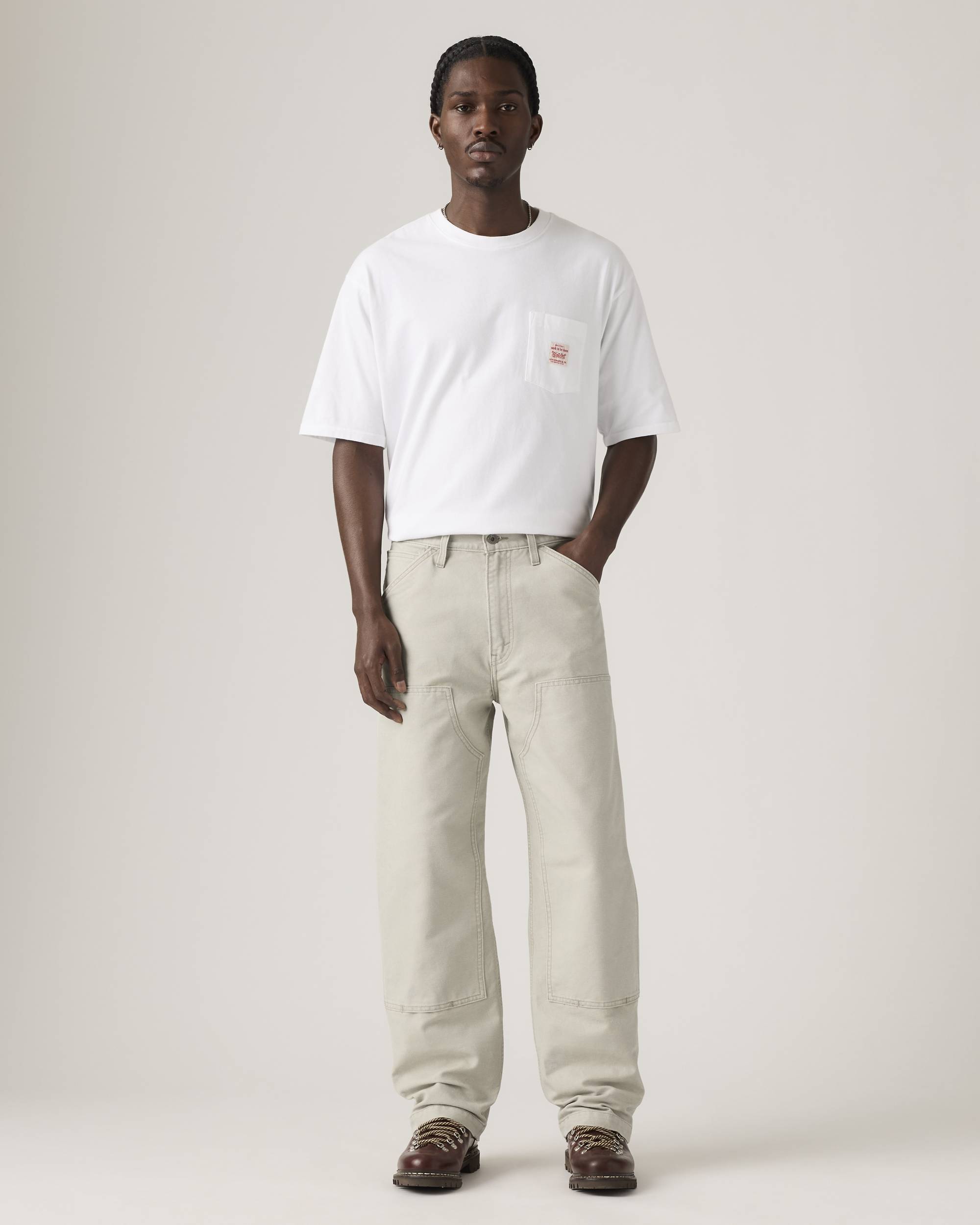 568™ Loose Straight Double-knee Carpenter Men's Pants - Grey