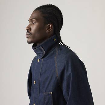 Levi's® X Barbour Oversized Bedale Jacket - Dark Wash | Levi's® US
