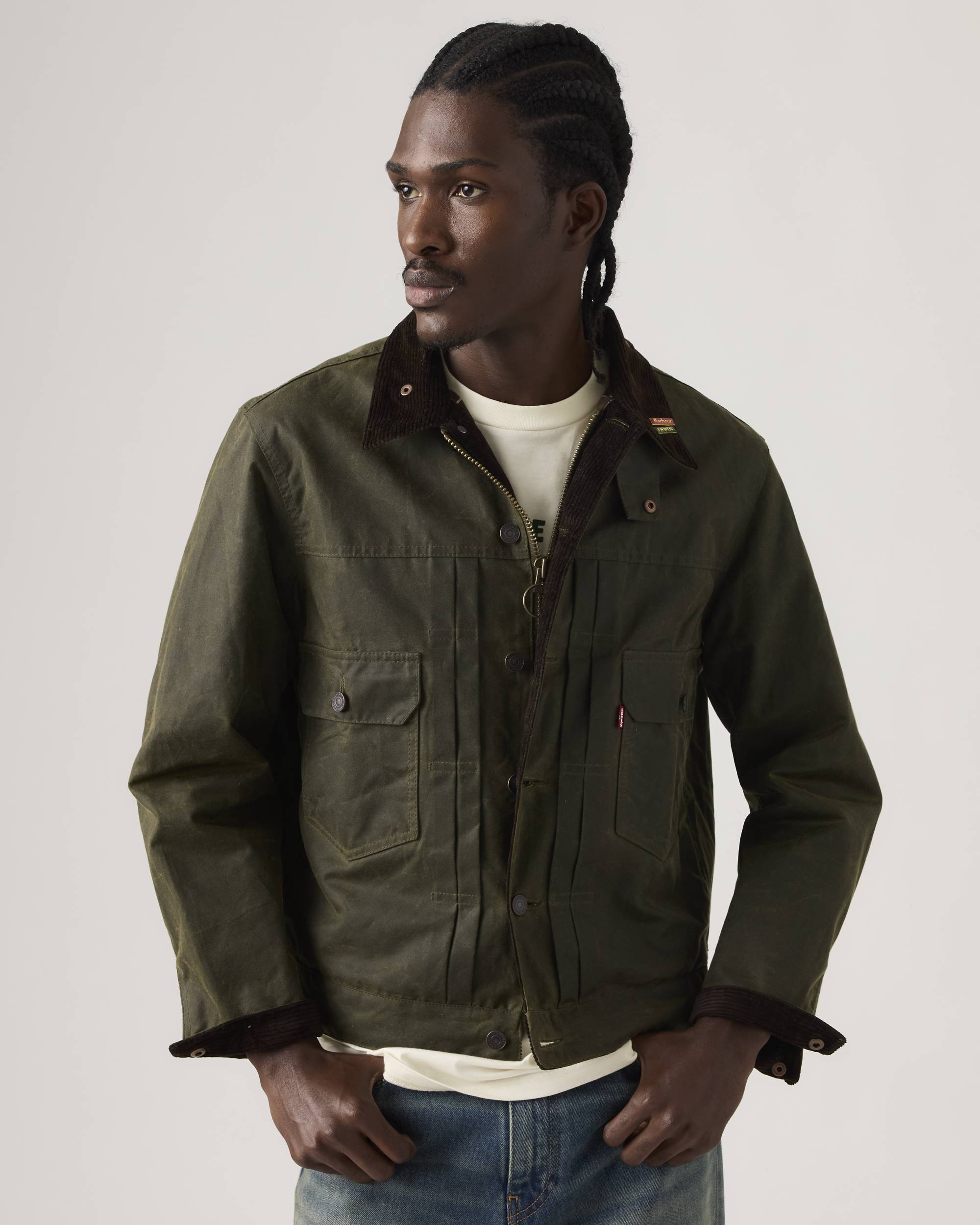 Levi's® X Barbour Type Ii Waxed Trucker Jacket - Green | Levi's® CA