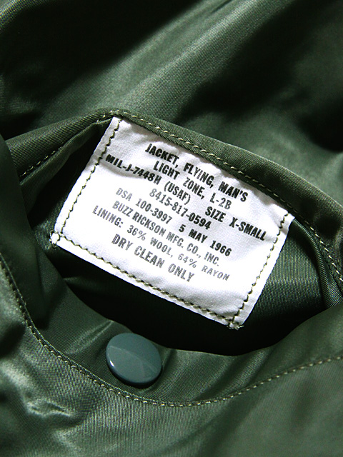 BUZZ RICKSON'S（バズリクソンズ） 】 L-2B H-TYPE [ BUZZ RICKSON MFG
