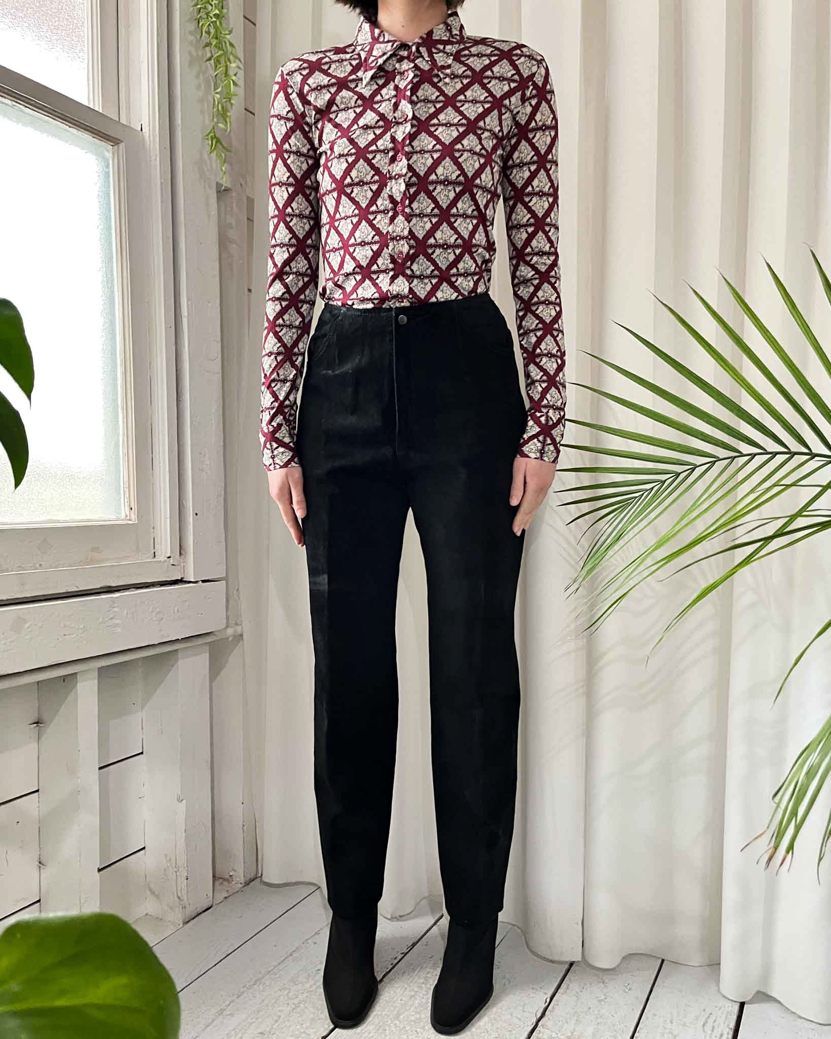90s Black Suede Pants | S - Lucky Vintage