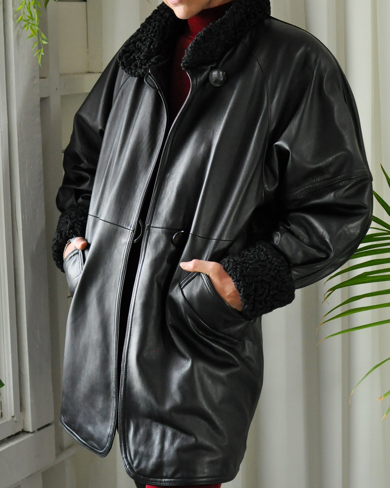 90s Dior Leather Jacket | M-L - Lucky Vintage