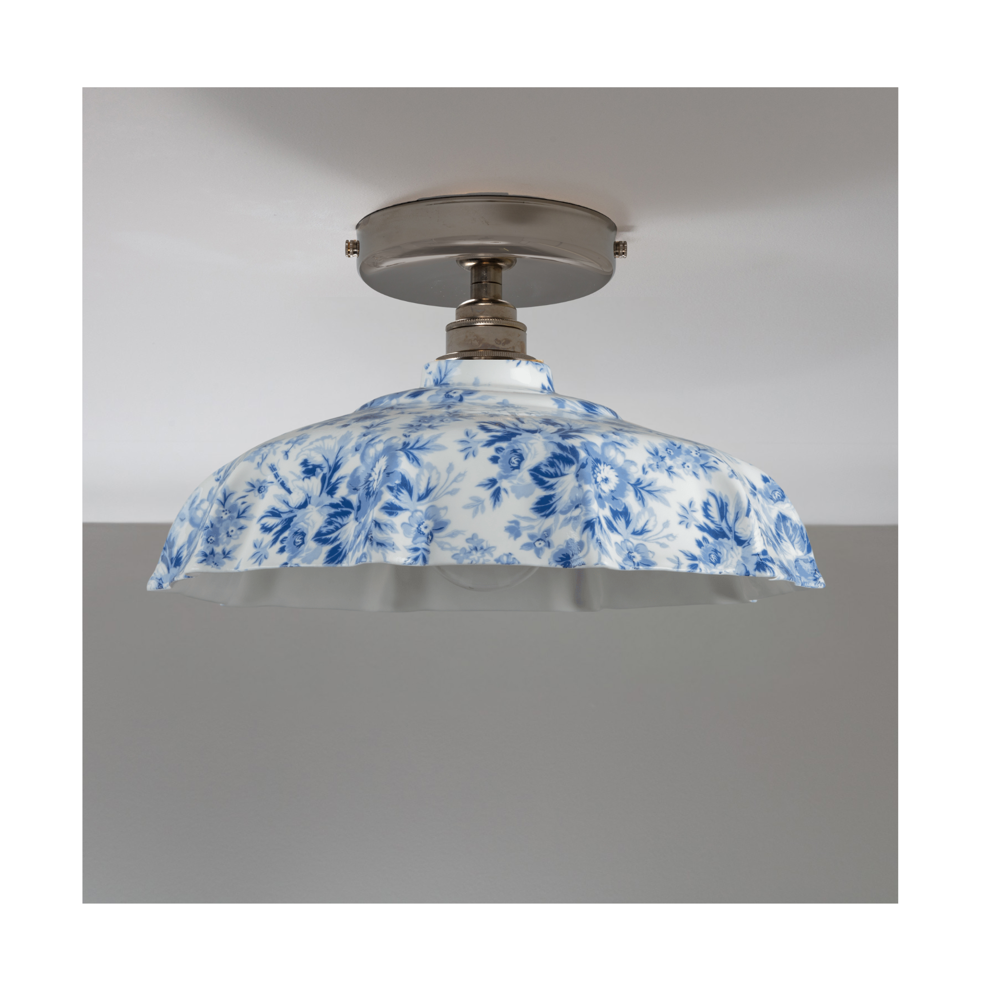 Campbell Delft Époque Florale Flush Mount | Bone China Ceiling