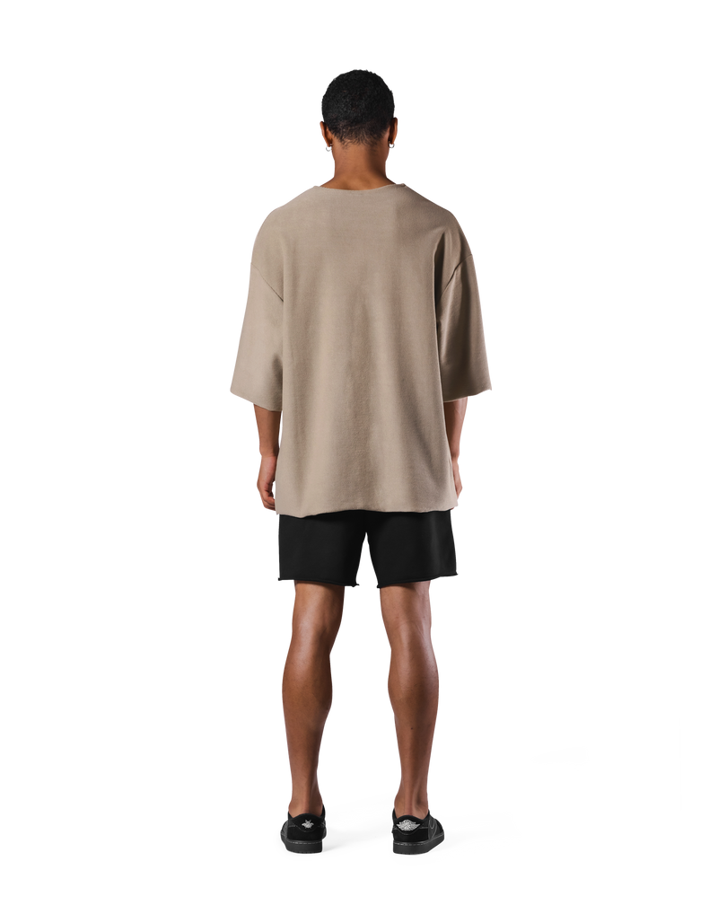 Knit Like Loose Sweat T-Shirt - Beige – LÝFT